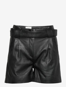 Verna Leather Shorts - skinnshorts - black