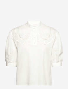 Top - blouses met korte mouwen - whisper white