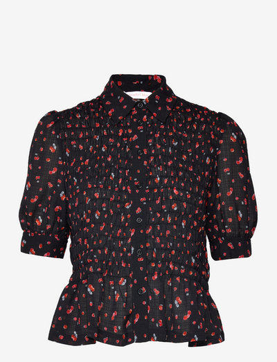 TOP - blouses à manches courtes - black - red 1