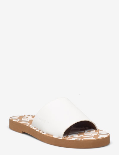 SNEAKER CALF 348 NUDE - flat sandals - white
