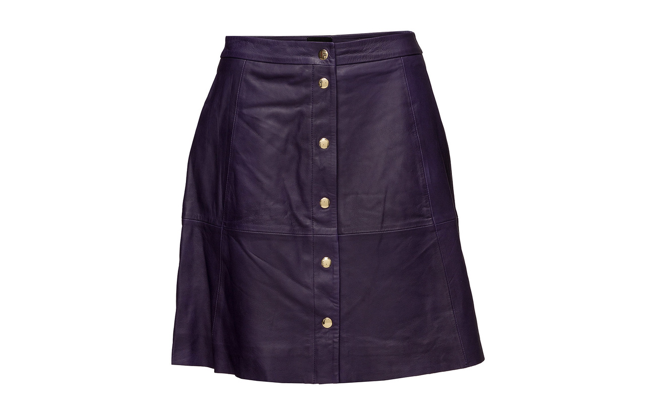 Hw Parachute Leather Lamb 100 Short Slfsonja Skirt Femme Selected Ex Purple Cuir 7Aq0Ew