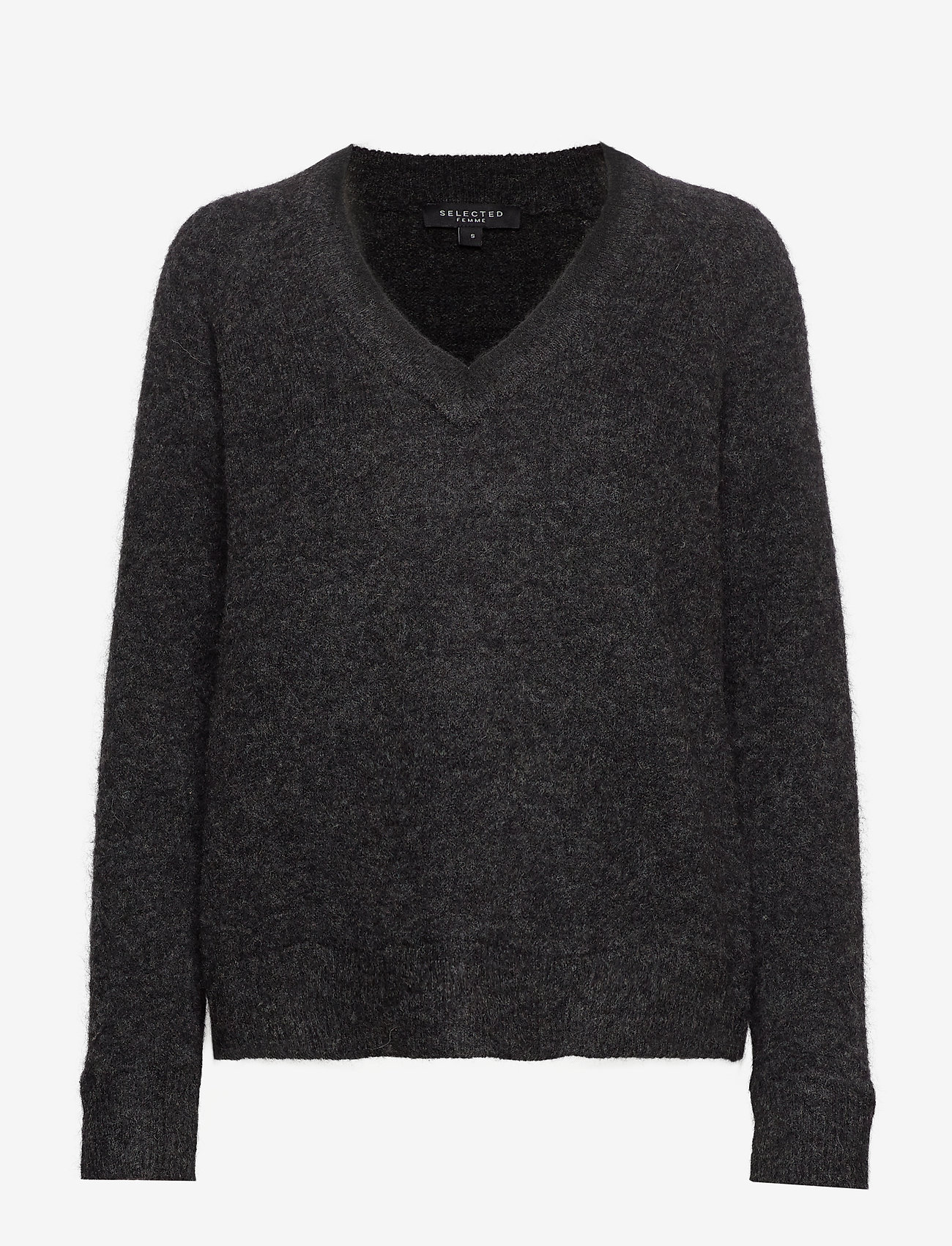 dark grey v neck jumper