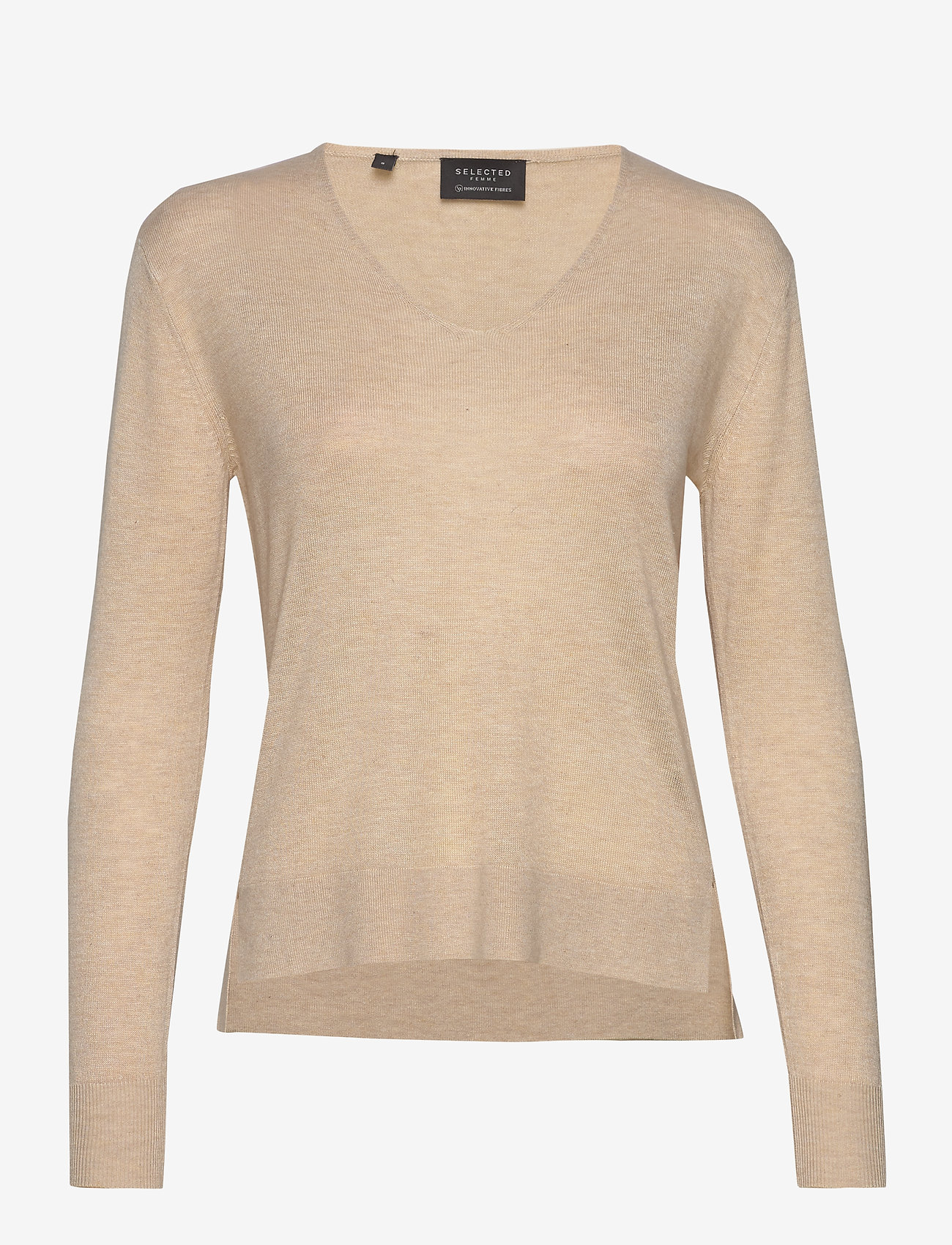 Selected Femme Slflinel Ls Knit V-neck B - Tröjor | Boozt.com