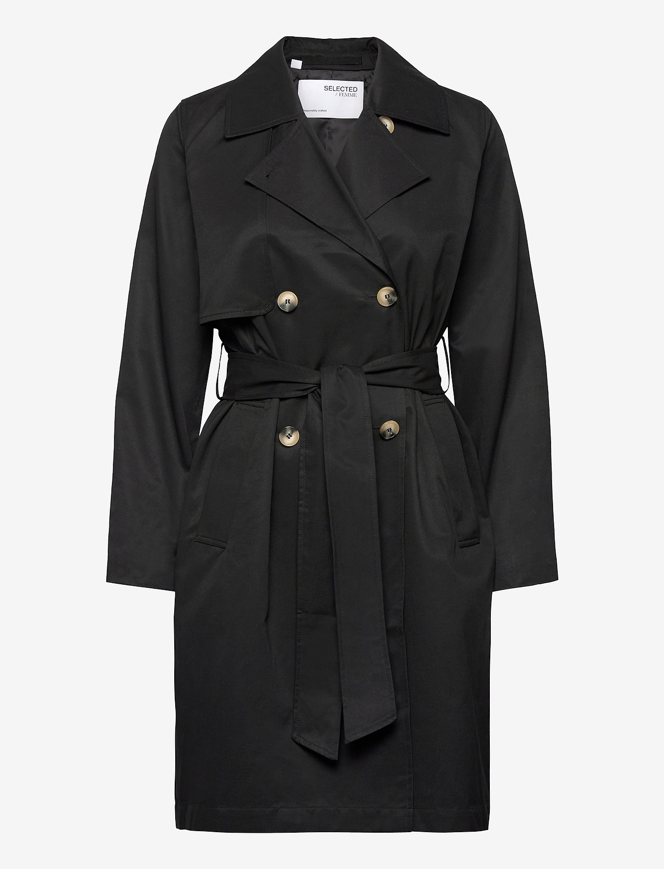 Selected Femme Slfweka Trenchcoat (Black) - 11.868,66 kr | Boozt.com