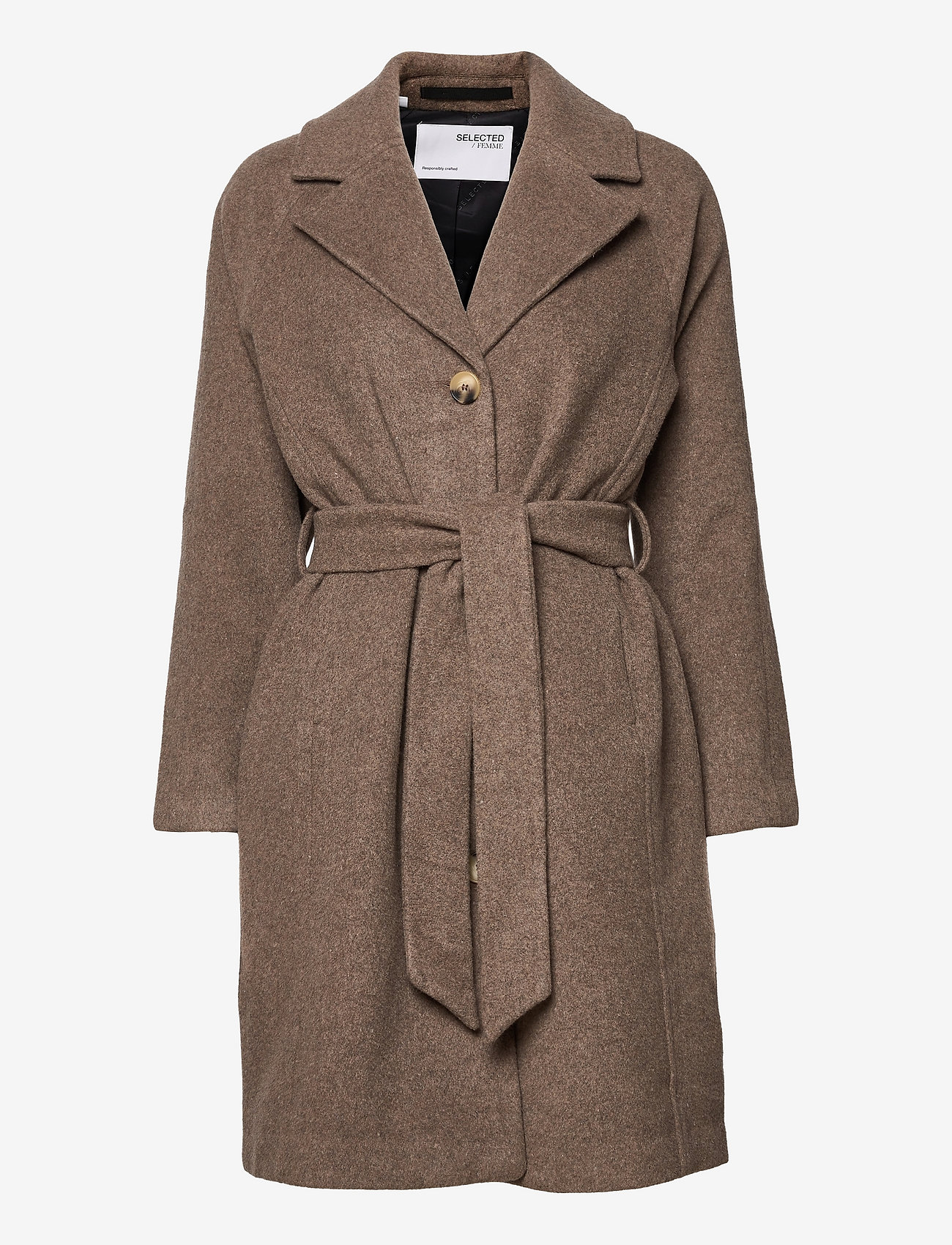 selected femme wrap wool coat