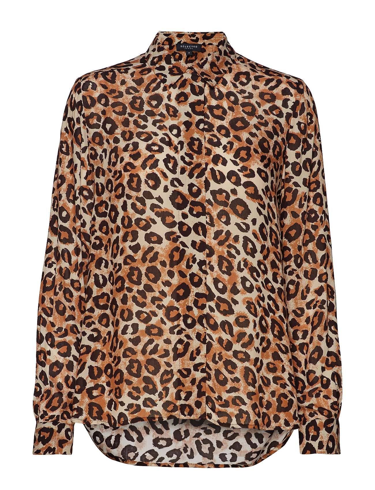 Slfleoni Ls Shirt B Blouse Lange Mouwen Bruin Selected Femme selected femme kopen in de aanbieding