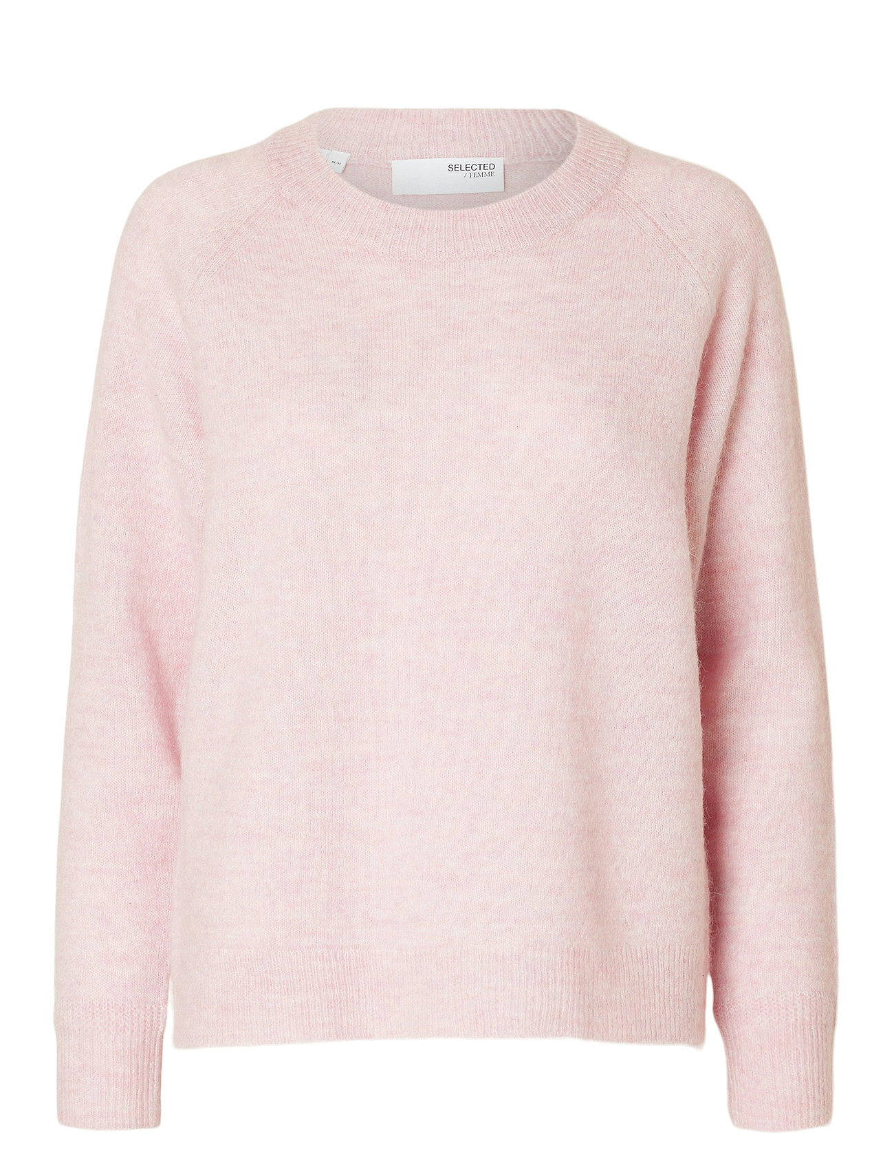 Selected Femme Slflulu Ls Knit O-Neck B Noos Rosa