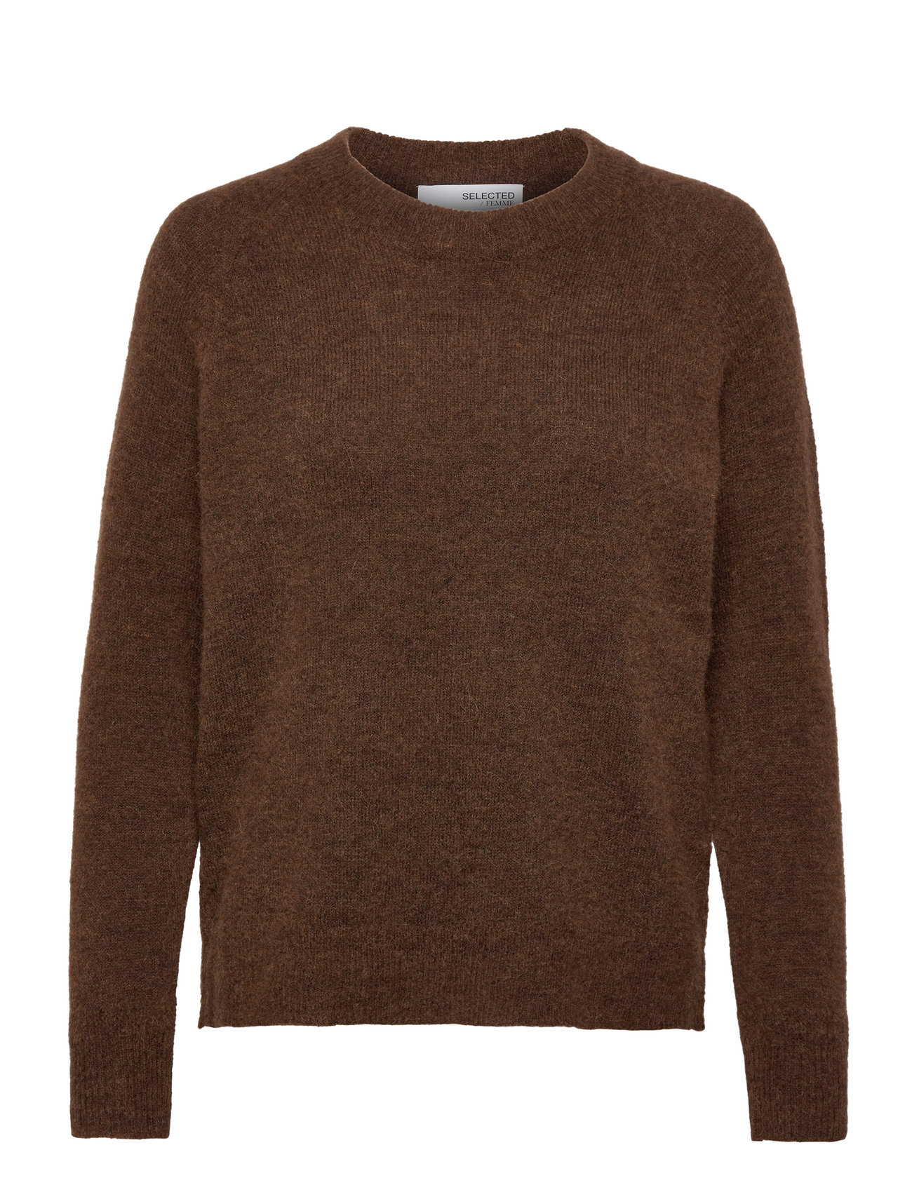 Slflulu Ls Knit O Neck Kalamata Detail Melange