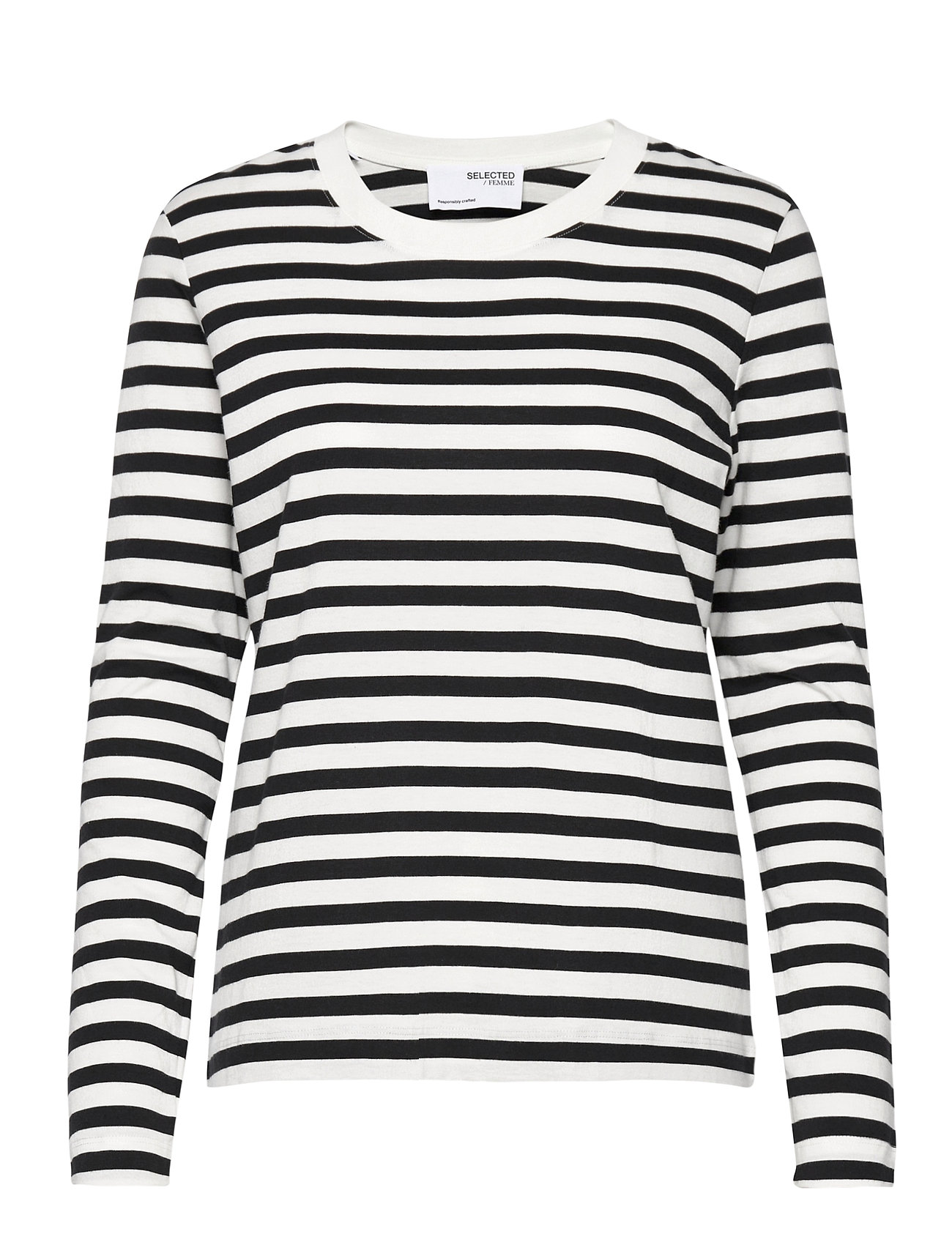 Slfstandard Ls Tee Str Noos Tops T-shirts & Tops Long-sleeved Black Selected Femme