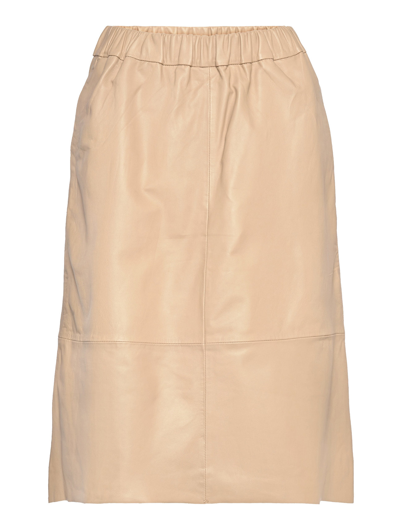 Slfflora Mw Midi Leather Skirt B - Midinederdele - Boozt.com