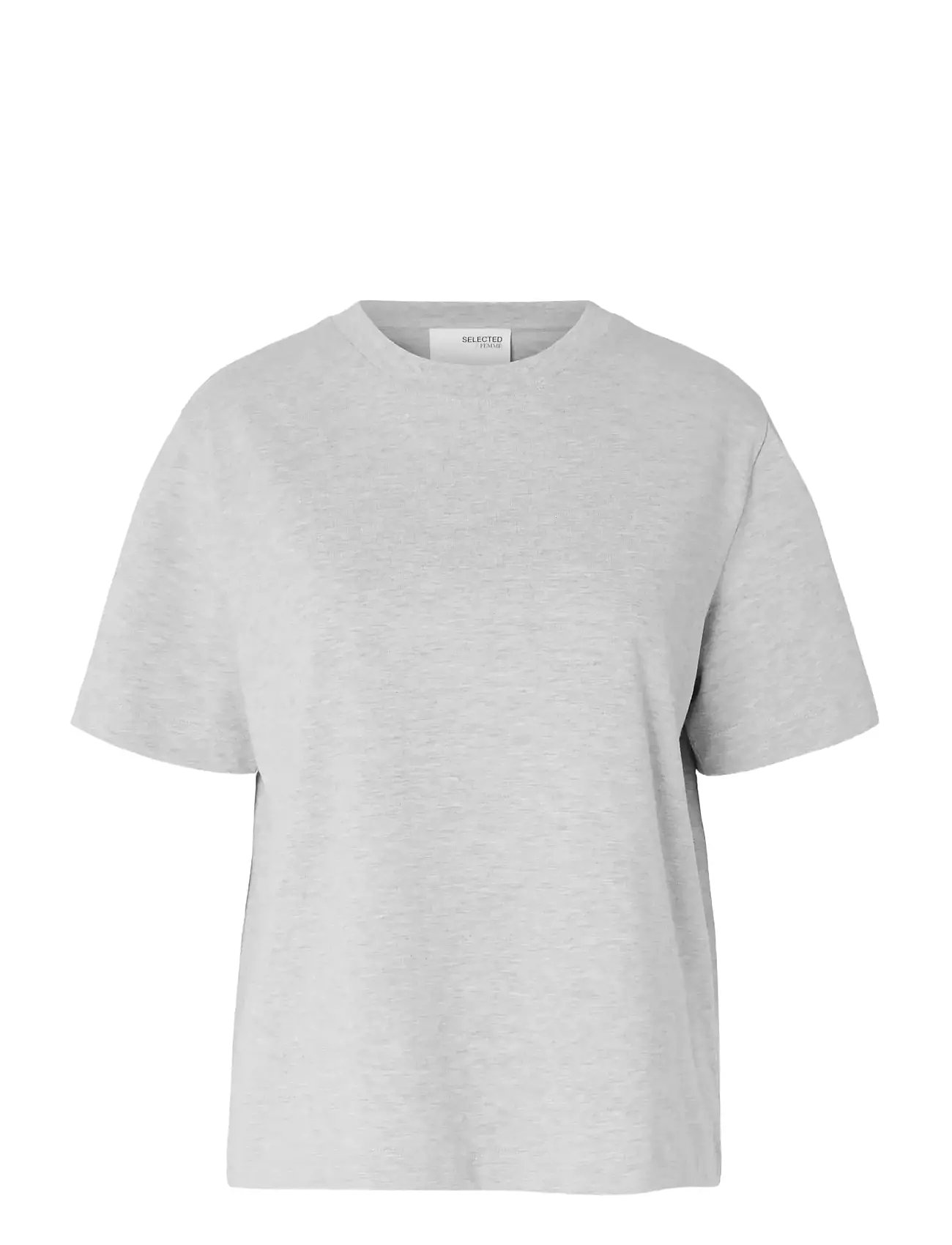 Slfessential Ss Boxy Tee Noos Grey Selected Femme