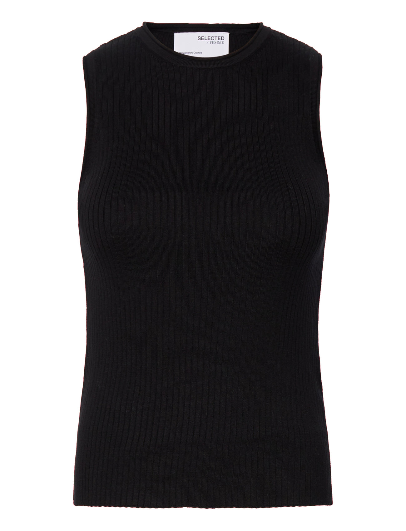 Slflydia Sl O-Neck Knit Top Noos Black Selected Femme