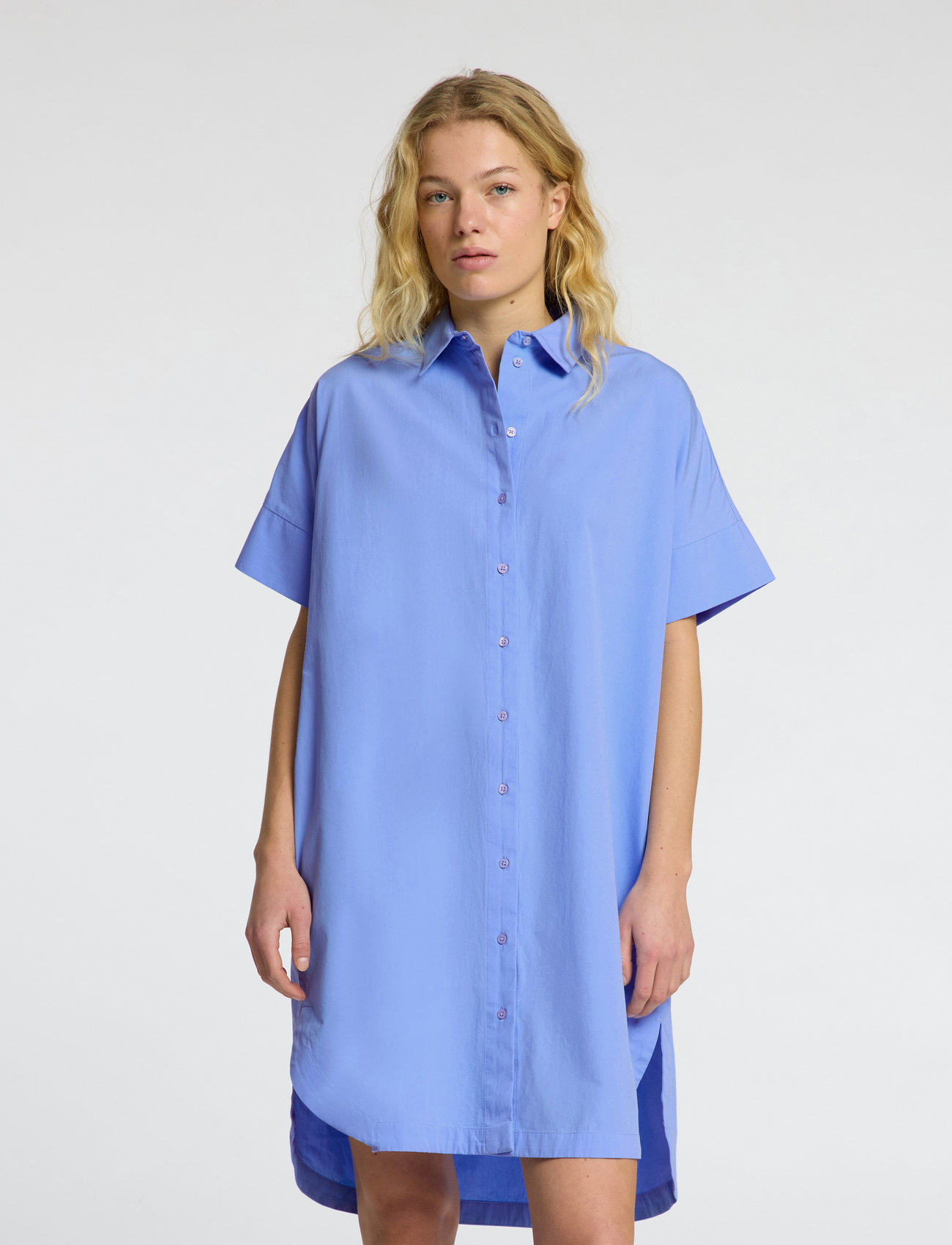 Selected Slfblair 2/4 Short Shirt Dress Noos, 34, Blue, Kjoler > Kort Kjole, Dame