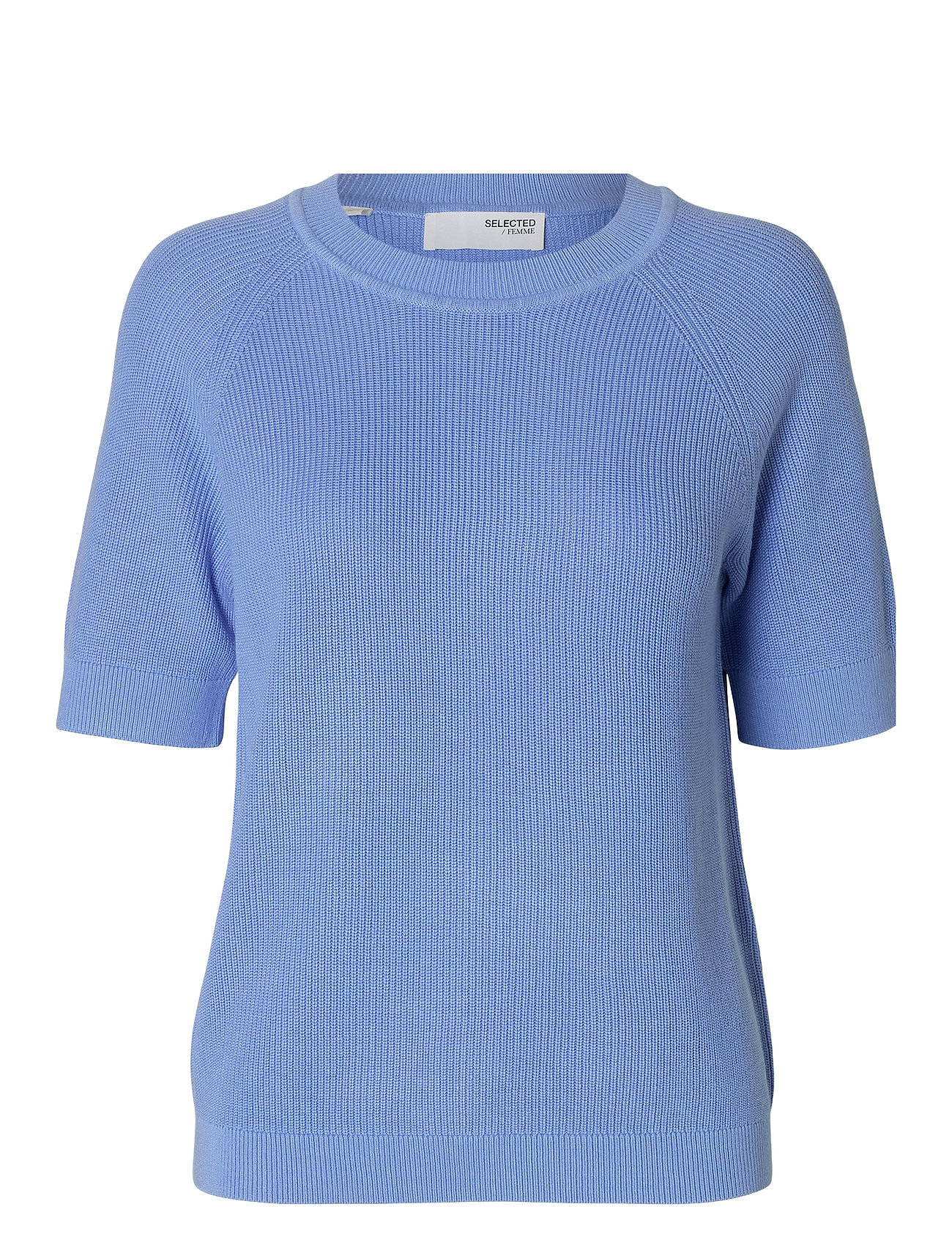 Selected Femme Slfelinna New Ss Knit Top Noos Blå