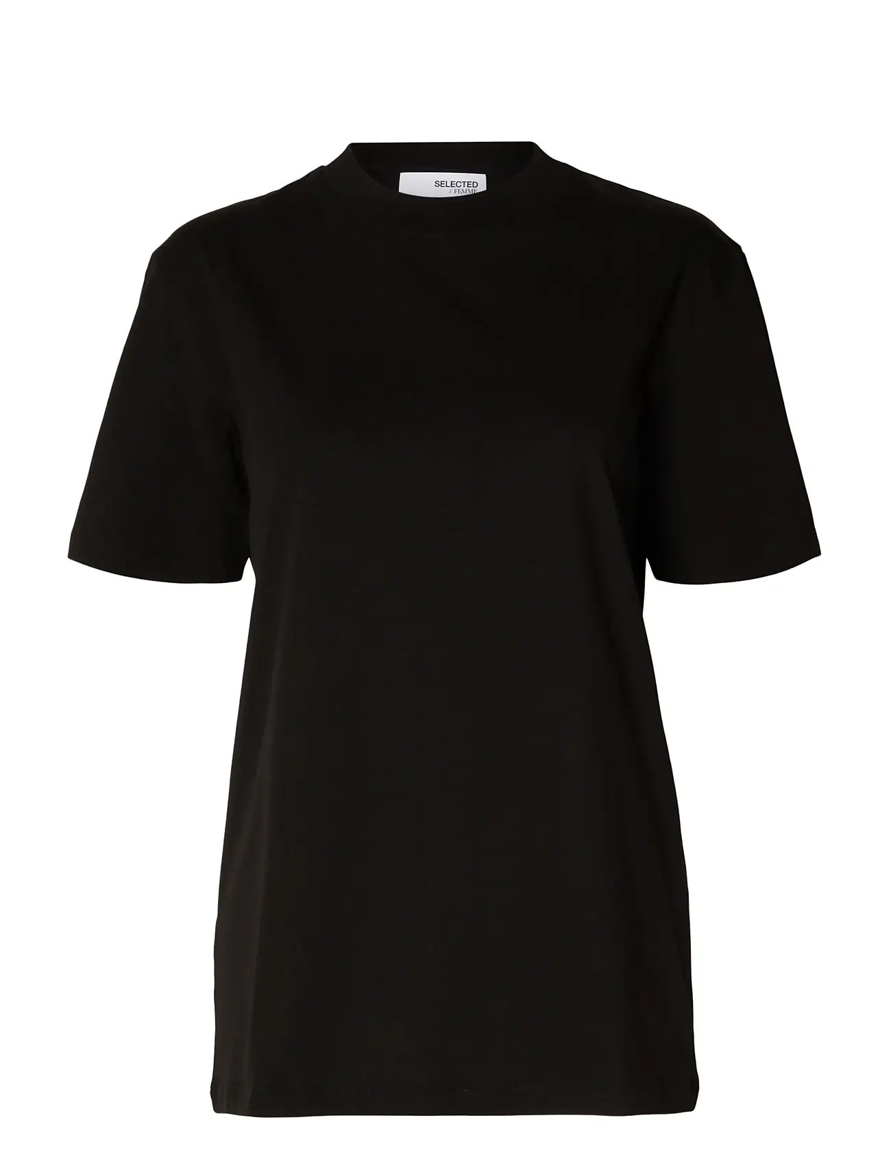SELECTED Slfrelax Colwoman Ss Mock Neck Tee Noos Schwarz - L - Damen