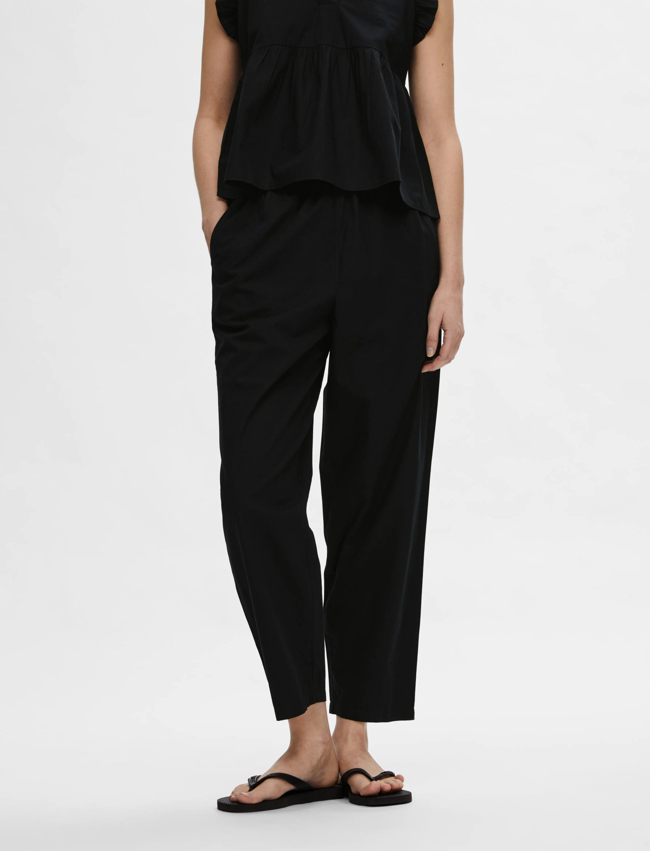 Selected Slfblair Hw Pant B, 36, Black, Bukser > Lige Ben, Dame