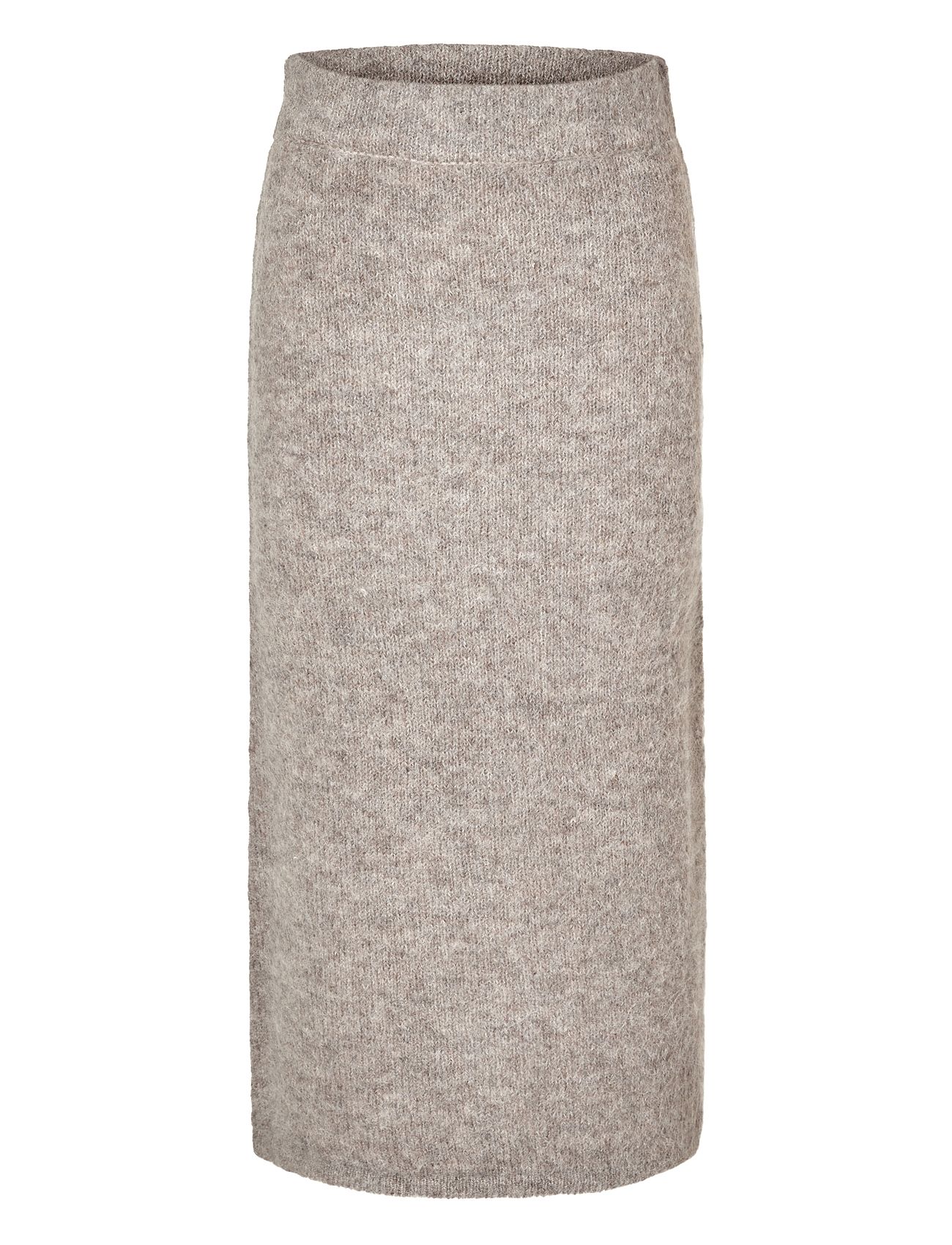 Selected Femme Slfgabella Hw Midi Knit Skirt Grå