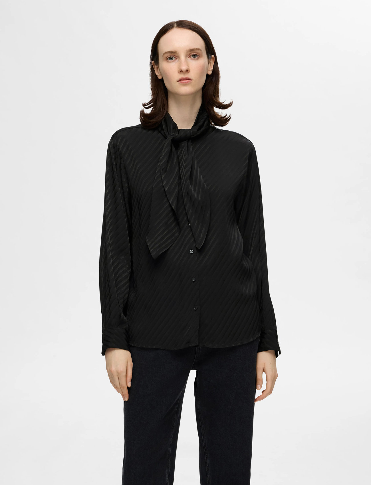 Selected Slfcassia Ls Scarf Shirt B (SEL16095068) - Long