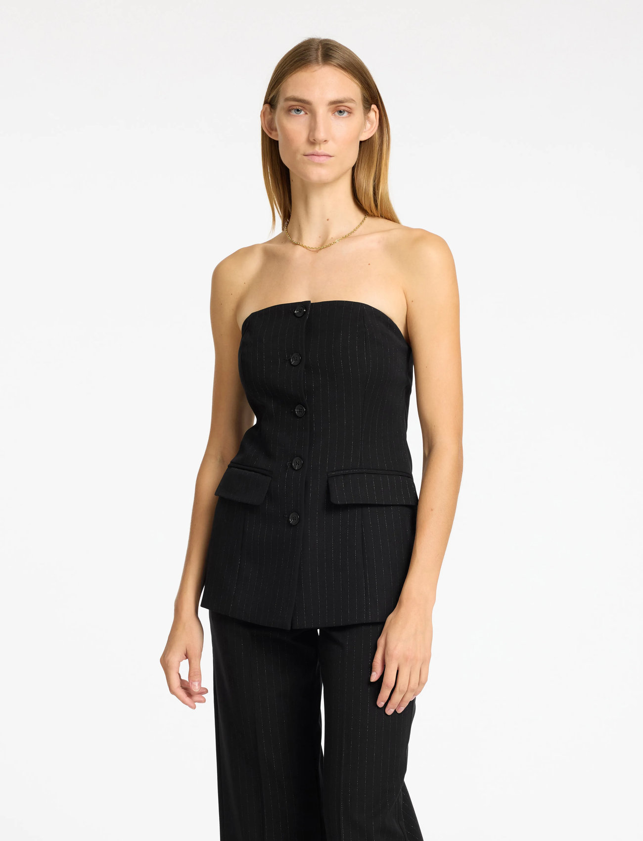 Selected Slfeli Bustier Top, 40, Black, T-Shirts & Toppe > Uden Ærmer, Dame