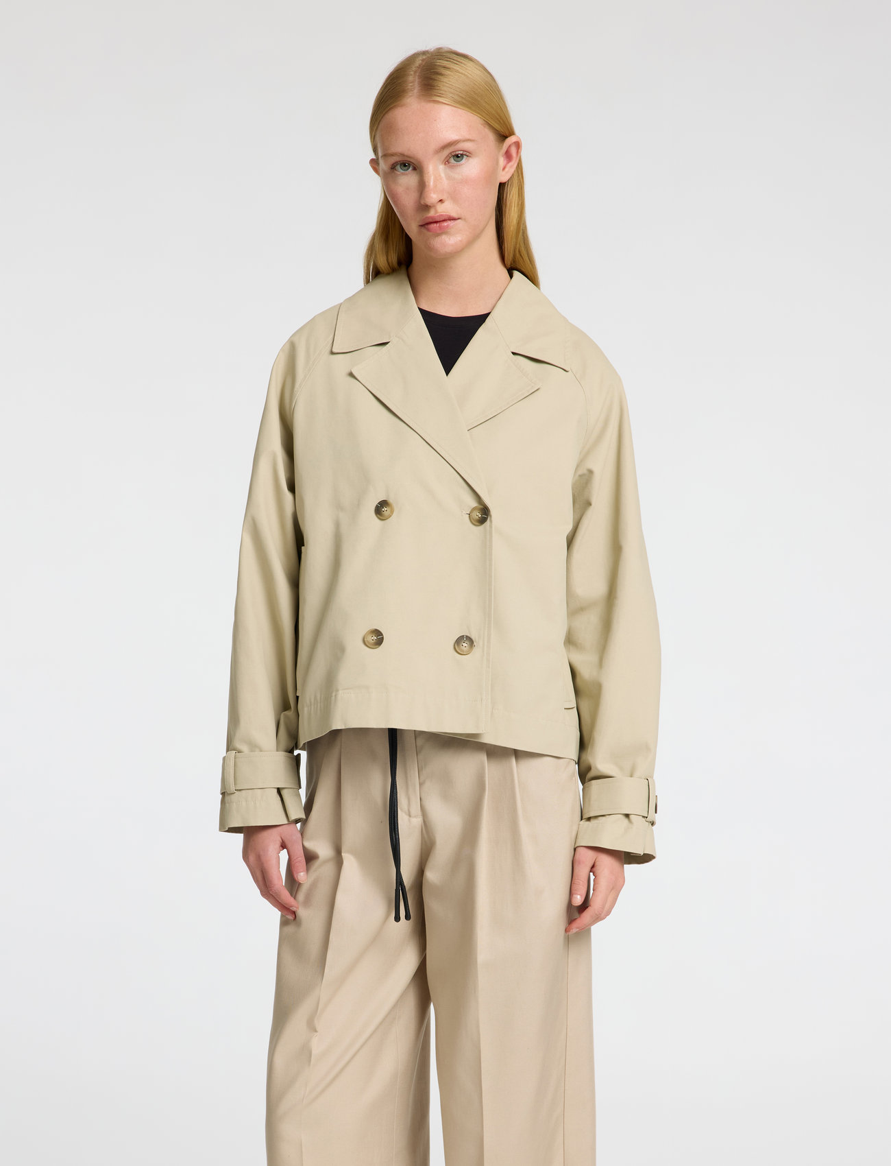 Selected Slfcilo Short Trenchcoat Noos, 44, Cream, Frakker > Trenchcoats, Dame