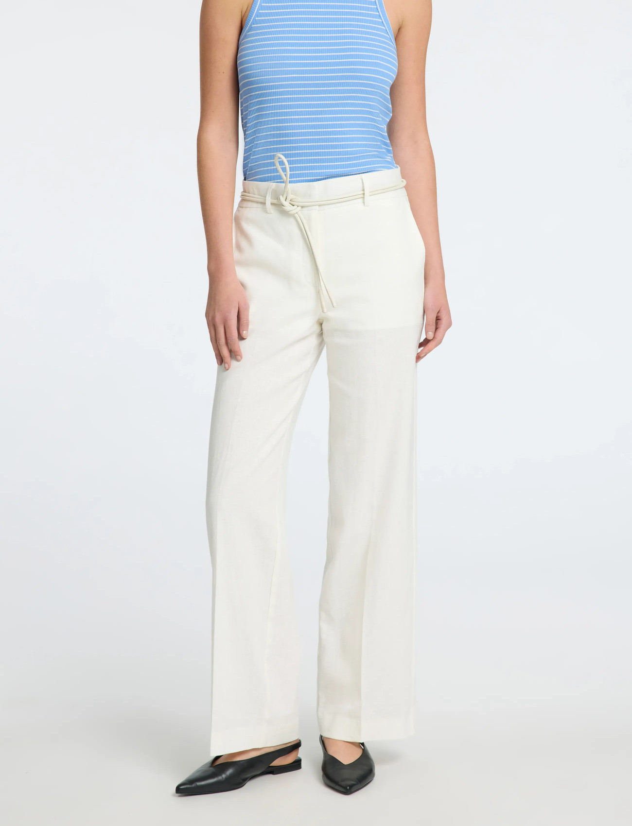 Selected Slftania-Rita Mw Wide Pant Noos, 38, White, Bukser > Jakkesætsbukser, Dame