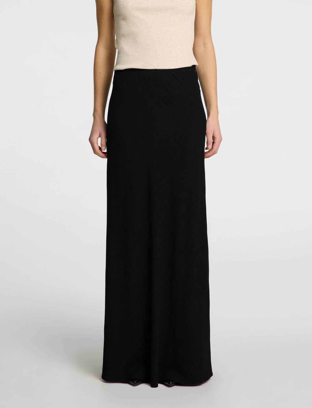 Selected Slfviva-Lena Hw Ankle Sun Skirt, 36, Black, Nederdele > Maxi Nederdele, Dame