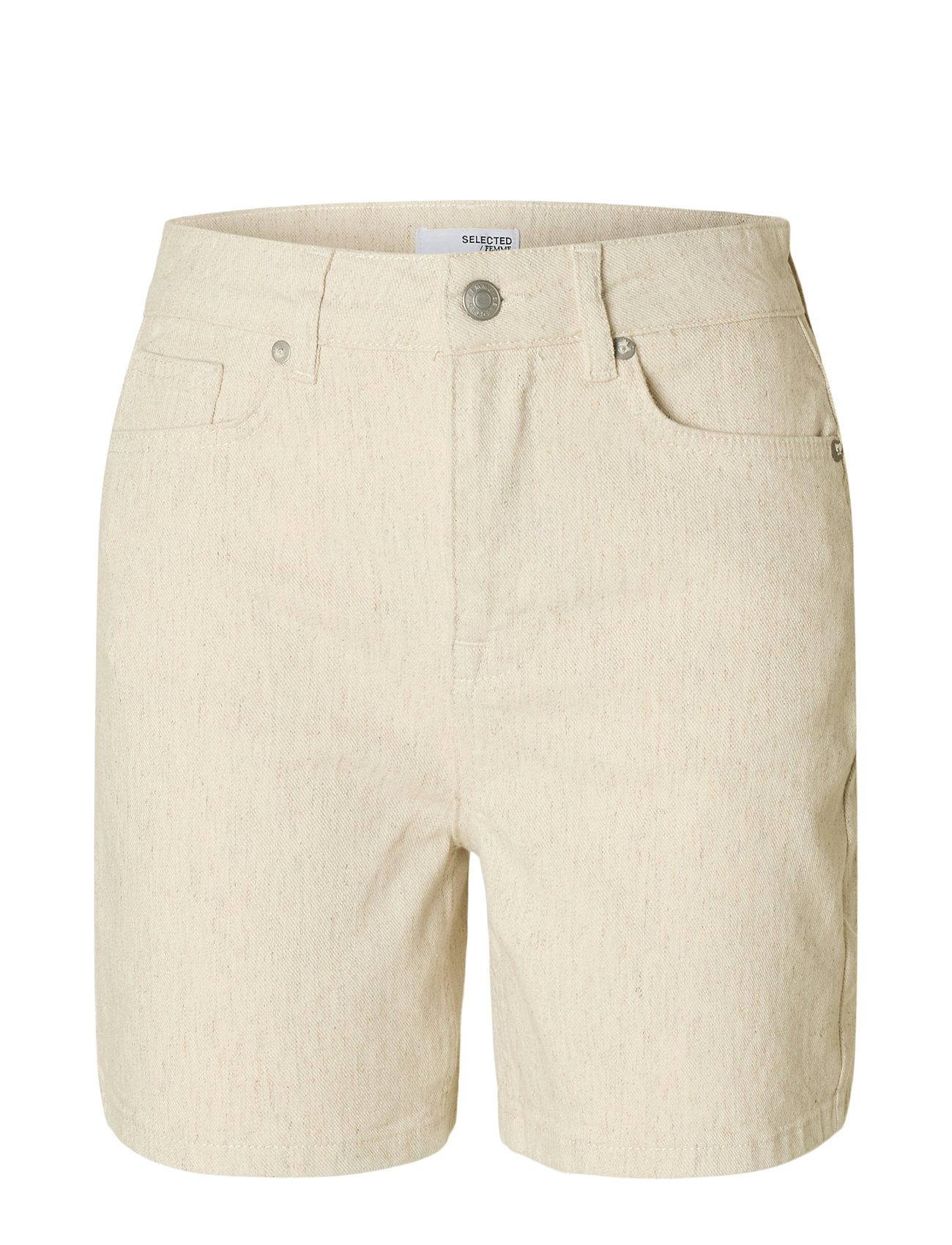 SELECTED Slfuna-Krista Hw Denim Shorts Cream - 34 - Damen