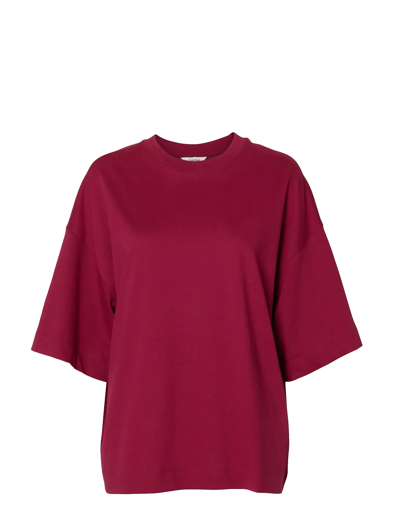SELECTED Slfcolwoman 2/4 Oversized Tee Noos Burgundy - S - Damen