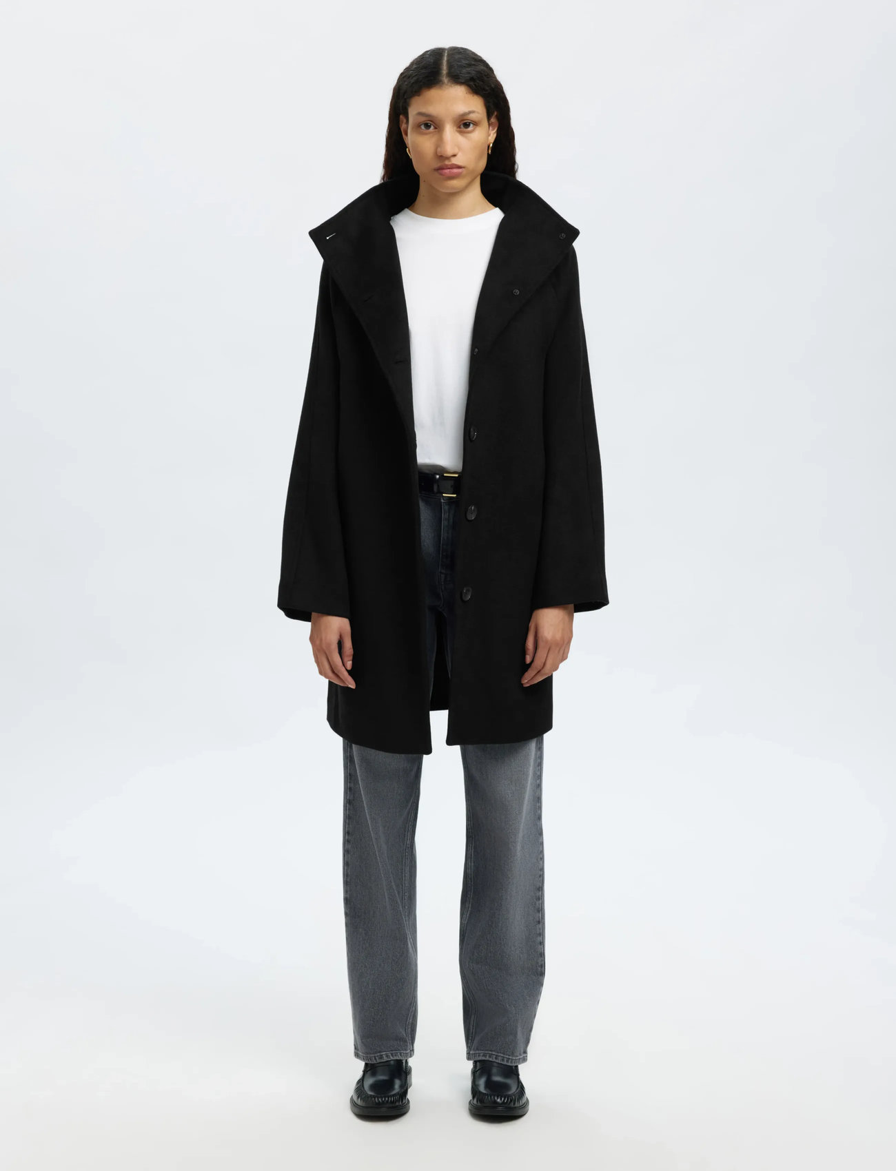 Selected Slfvinni Wool Blend Coat Noos