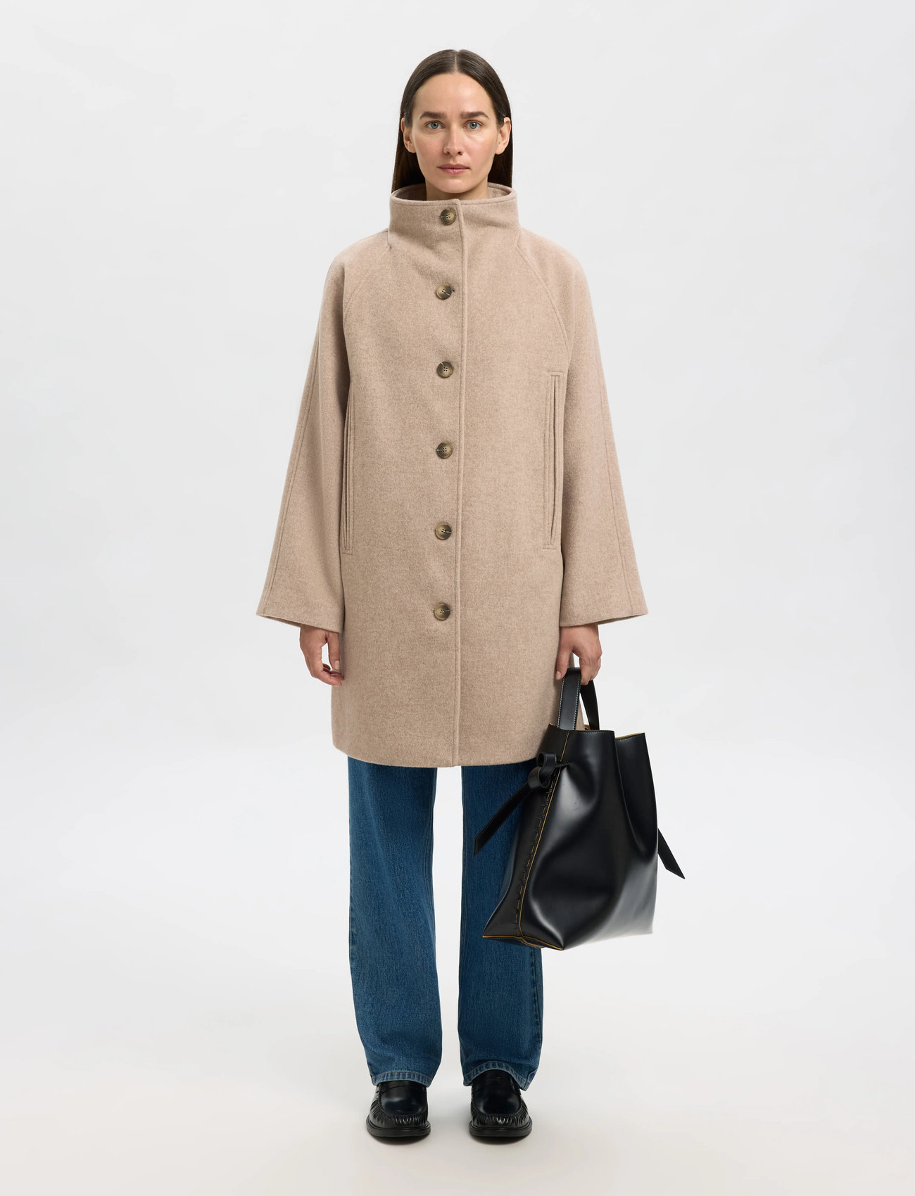 Selected Slfvinni Wool Blend Coat Noos