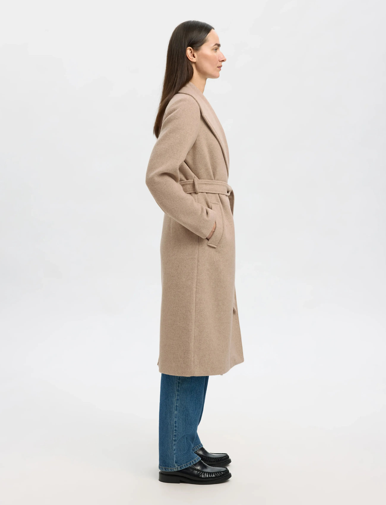 Selected Slfrosa Wool Blend Coat Noos