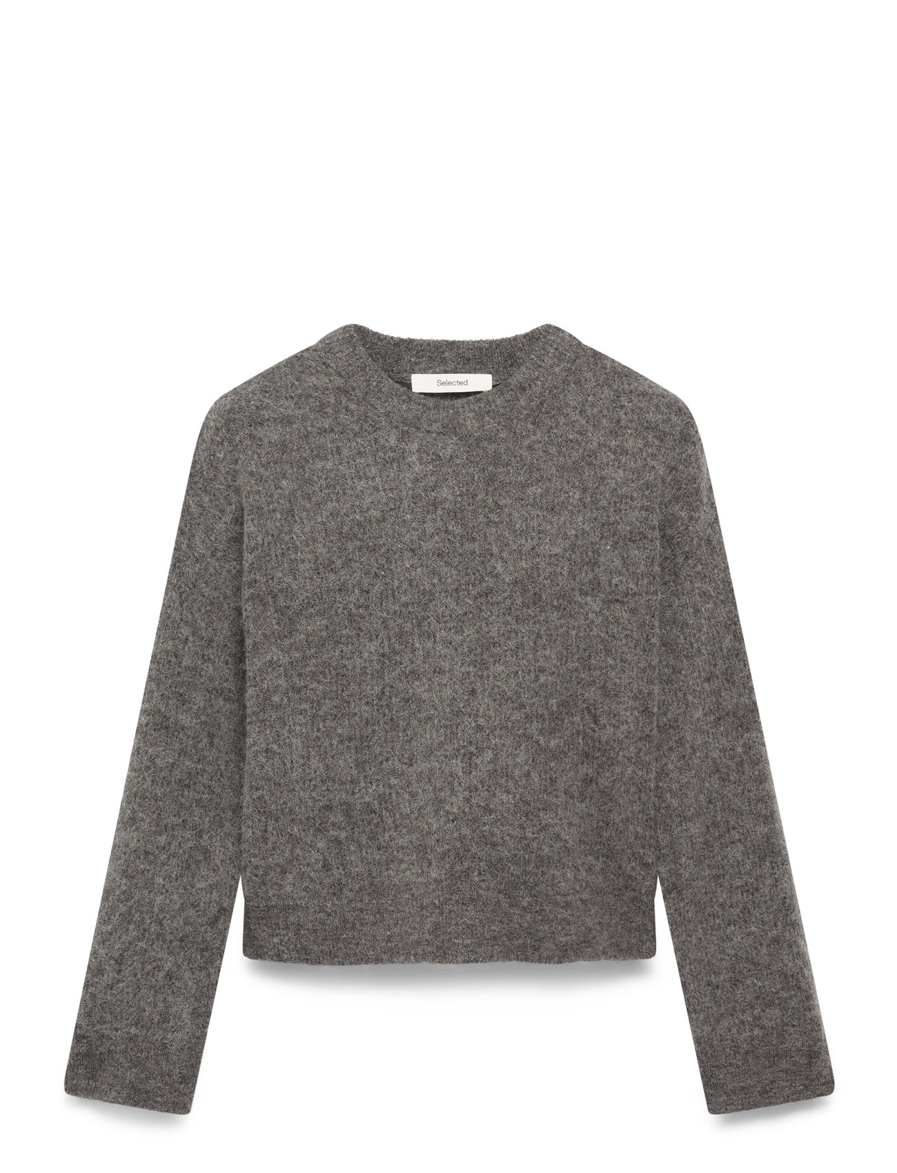 SELECTED Slfsia Ras Ls Knit New O-Neck Noos Grau - XS - Damen