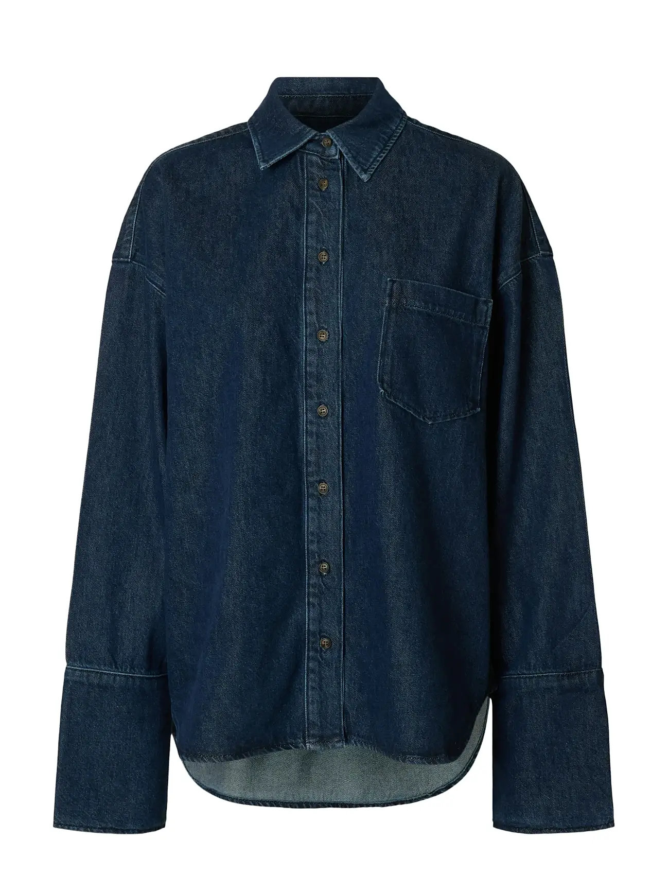 SELECTED Slfoversized Mella-Bora Denim Shirt Blau - 36 - Damen