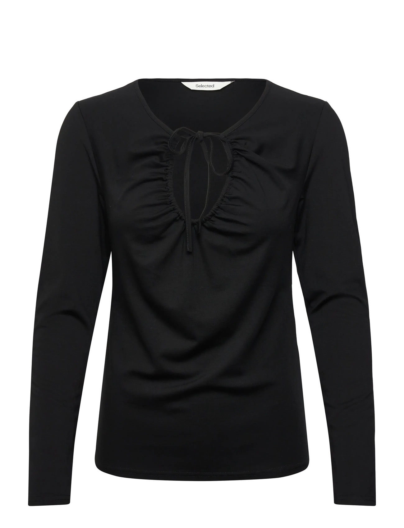 SELECTED Slfslim Mia Ls Tie Oberteil Schwarz - S - Damen