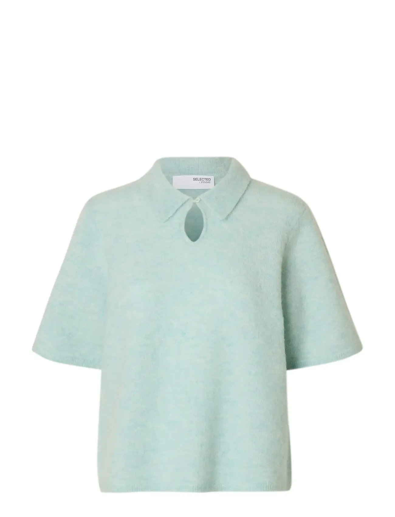 SELECTED Slfsia Ras 2/4 Knit Key Hole Collar Neck Blau - XXL - Damen