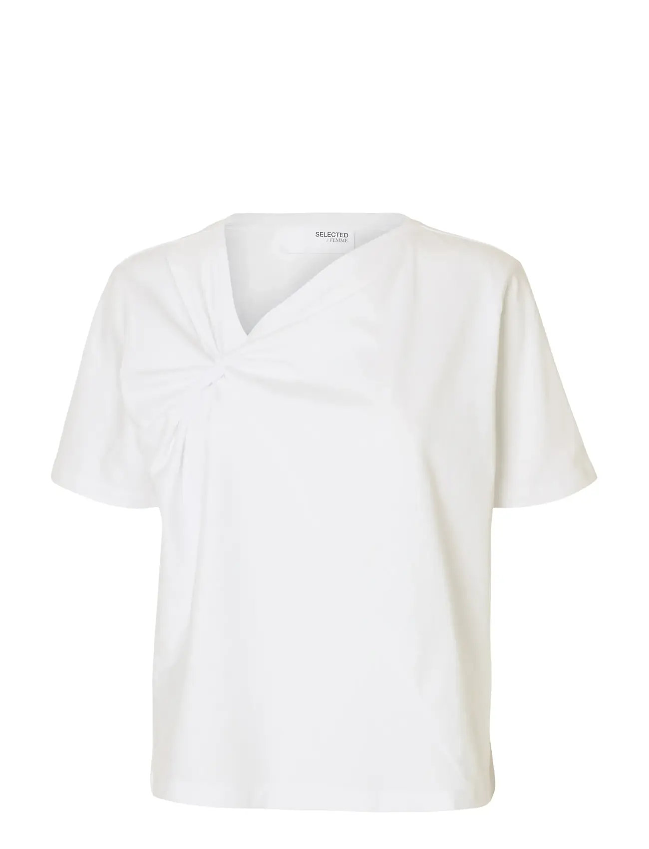 SELECTED Slfmila Twisted Ss Tee Weiß - S - Damen