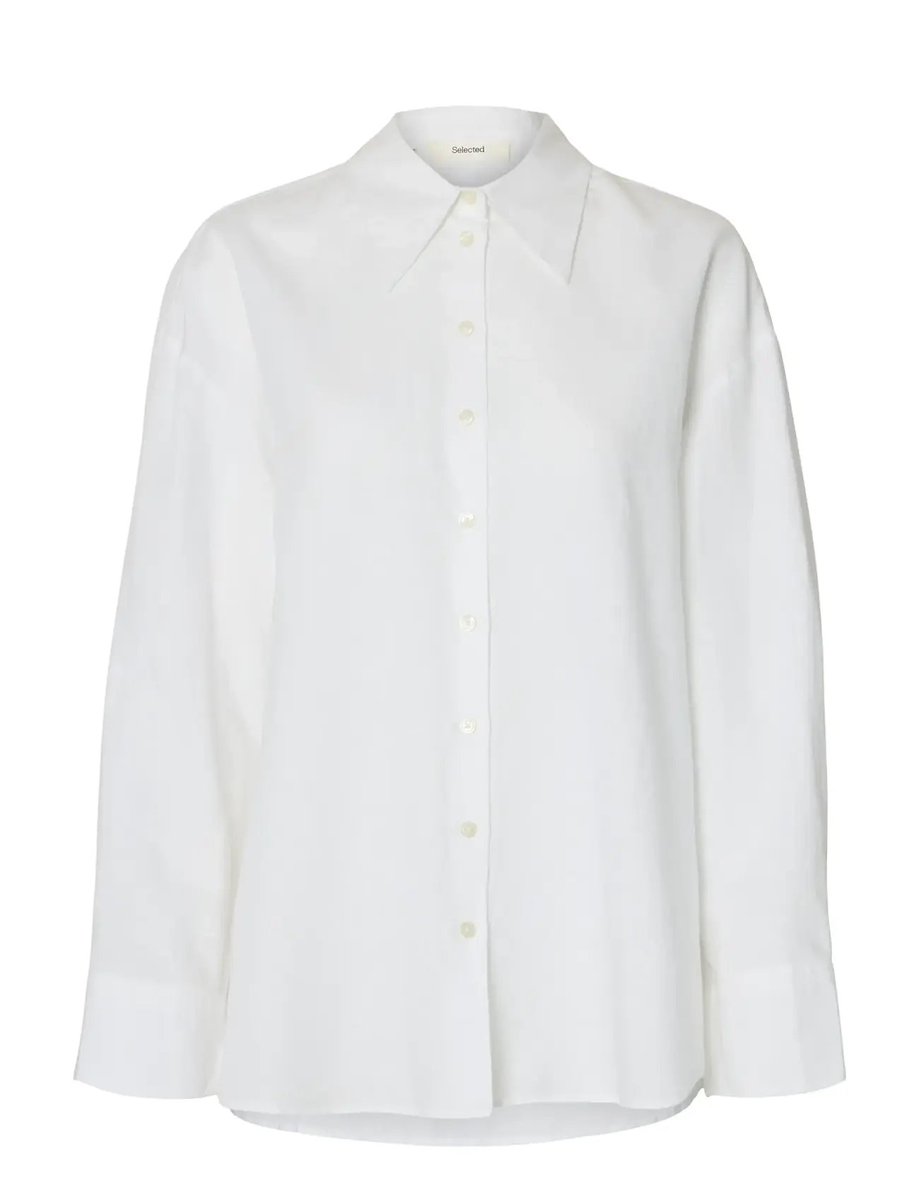 SELECTED Slfcleo Oversize Linen Blend Shirt Noos Weiß - 42 - Damen