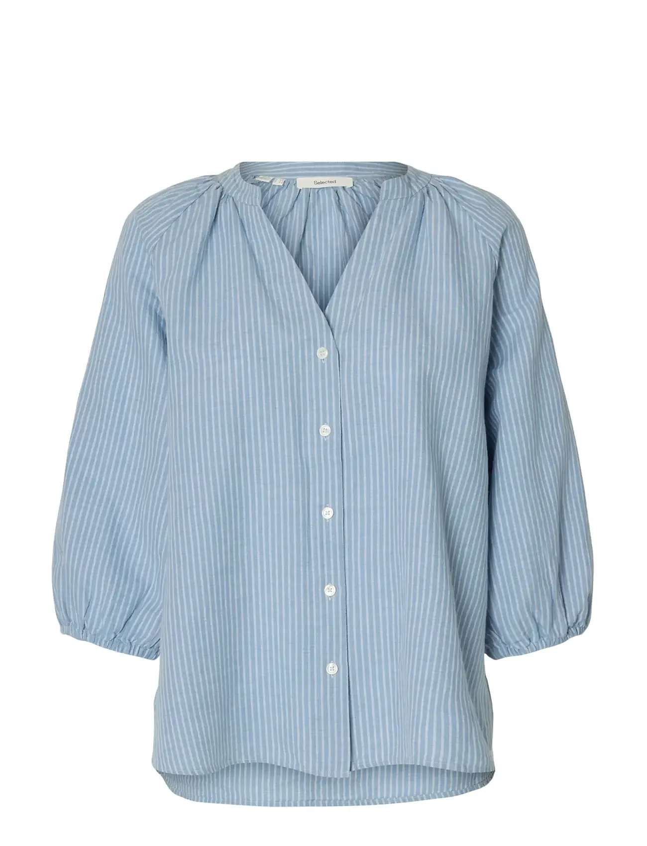 SELECTED Slfcleo-Alberta Linen Blend Shirt Noos Blau - 34 - Damen