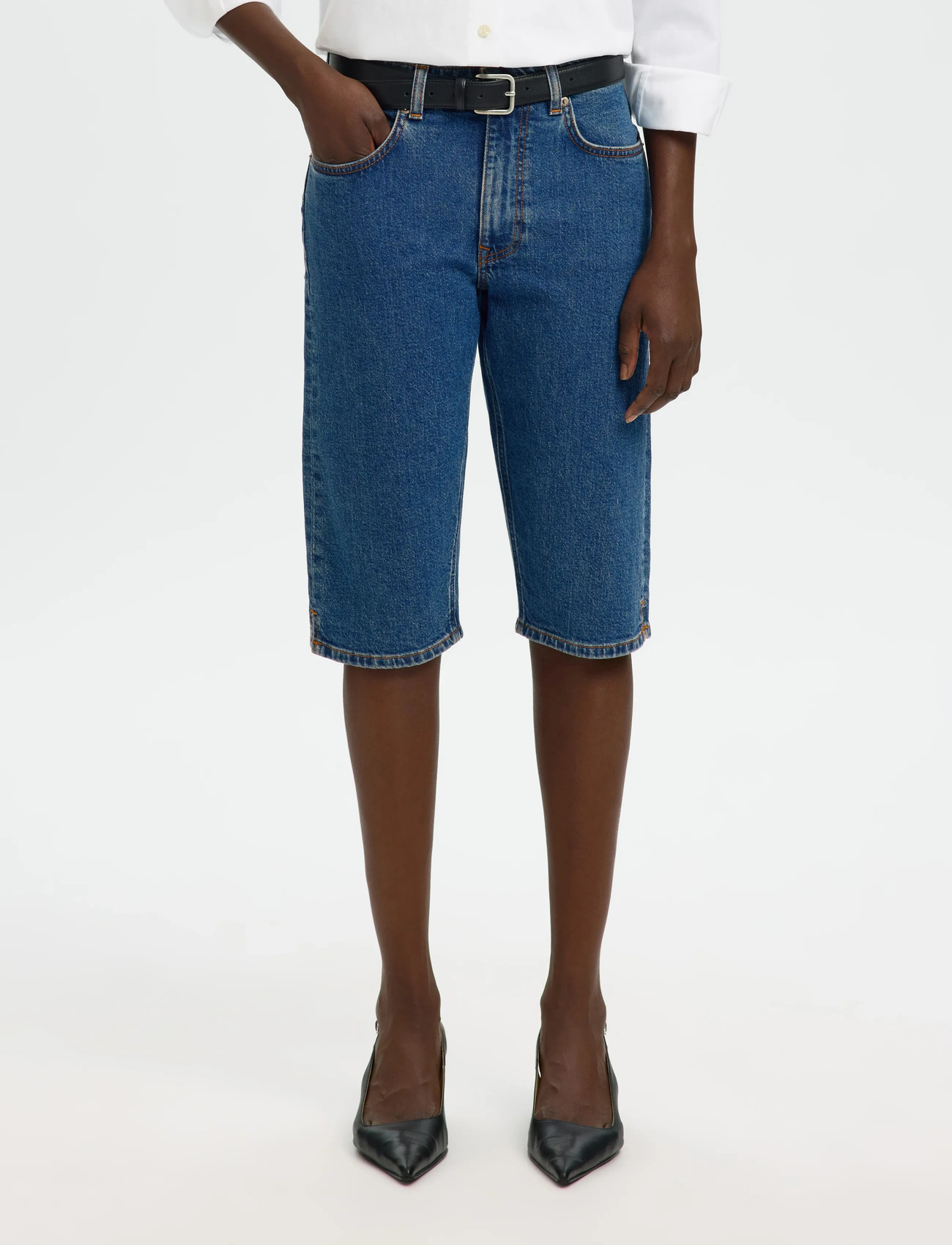 Selected Slfeva Mw Denim Capri, 34, Blue, Bukser > Capri-Bukser, Dame