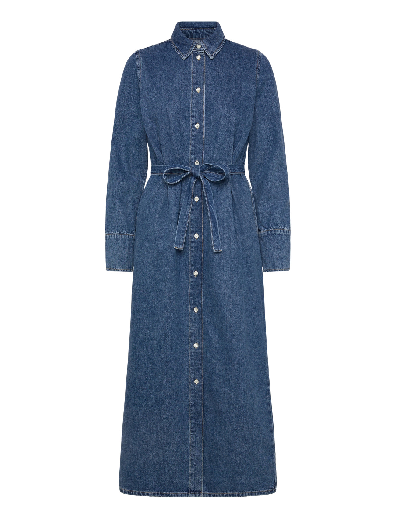Selected Slfregular Agathe Long Denim Dress, 42, Blue, Kjoler > Maxikjole, Dame