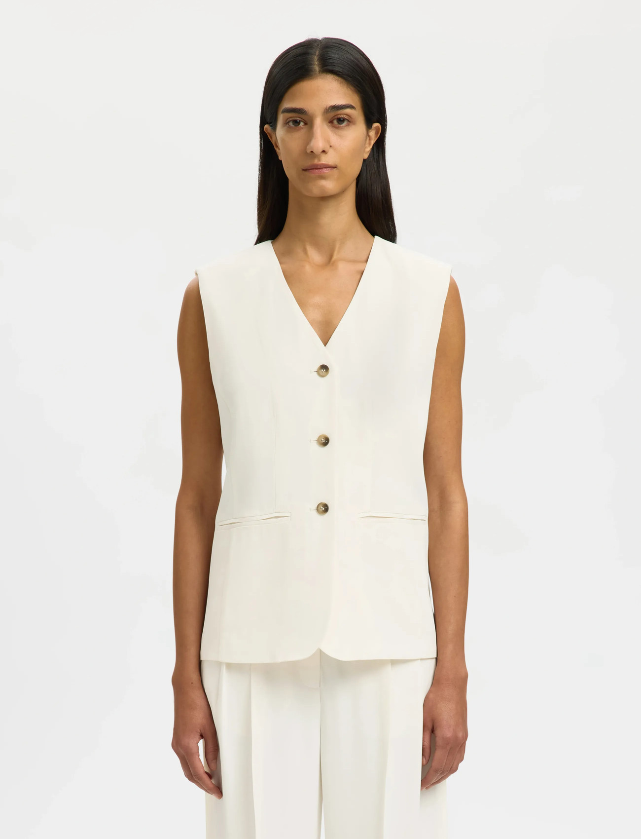 Selected Slfellie Vest, 40, Cream, Veste > Quiltede Veste, Dame