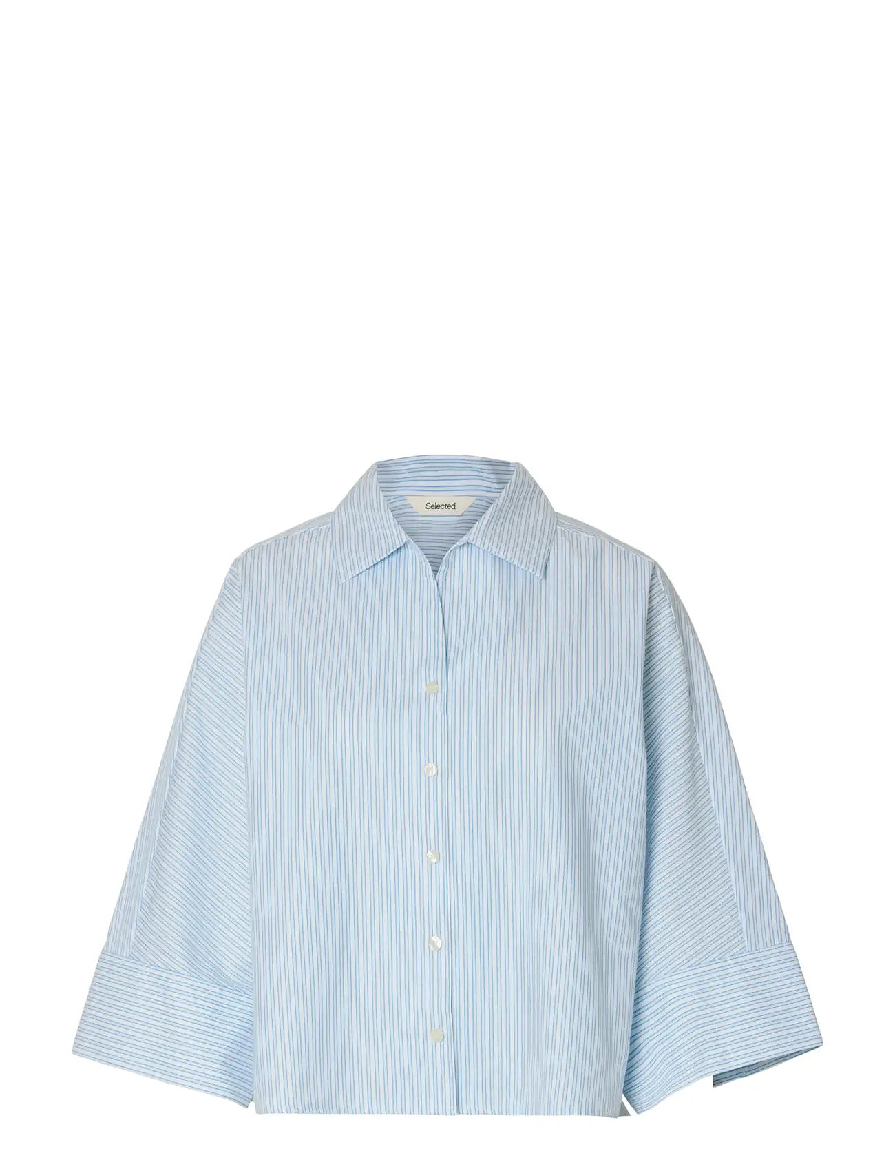 SELECTED Slfester Oversize 3/4 Shirt B Blau - 42 - Damen