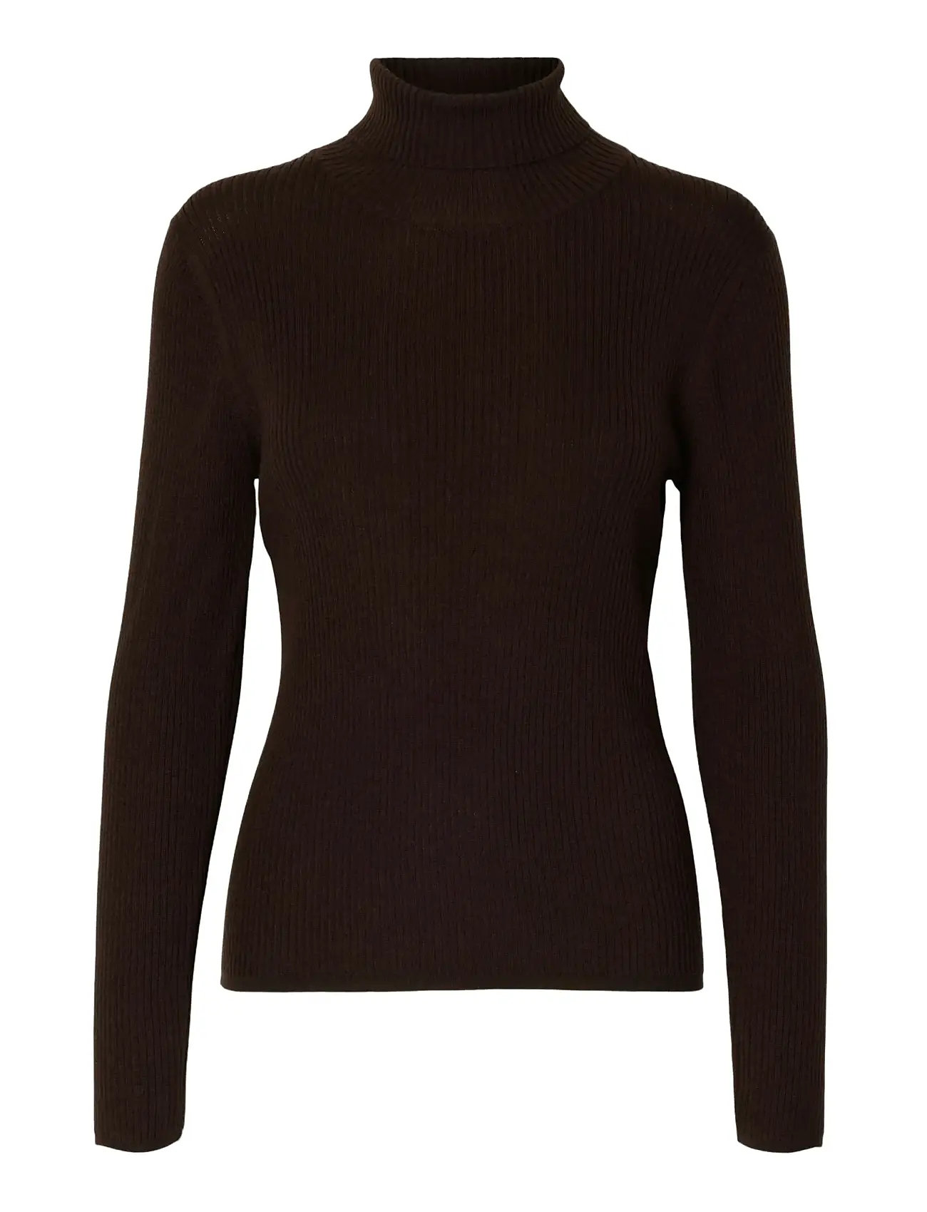 SELECTED Slfthea Ls Merino Wolle Knit Roll Neck Braun - S - Damen