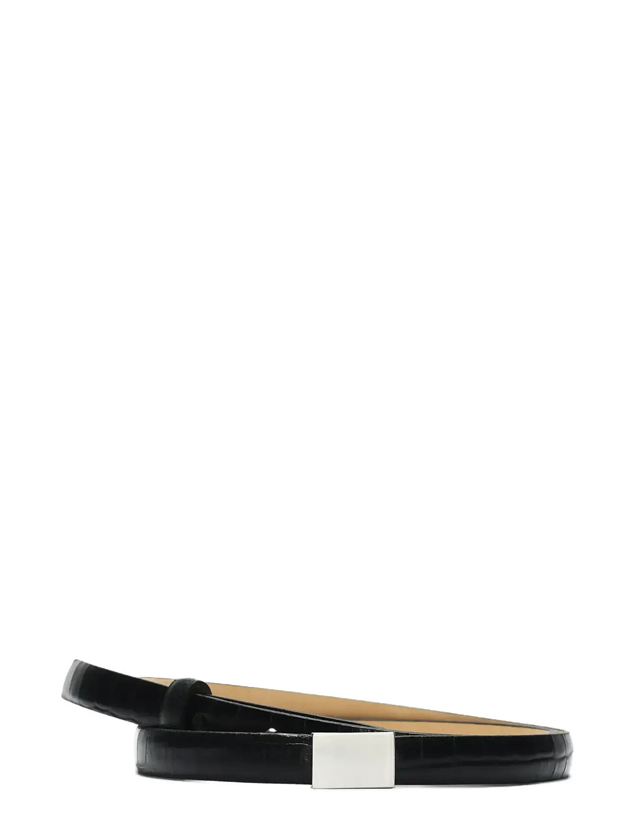 SELECTED Slfbabeth Slim Leder Gürtel Schwarz - 85 - Damen