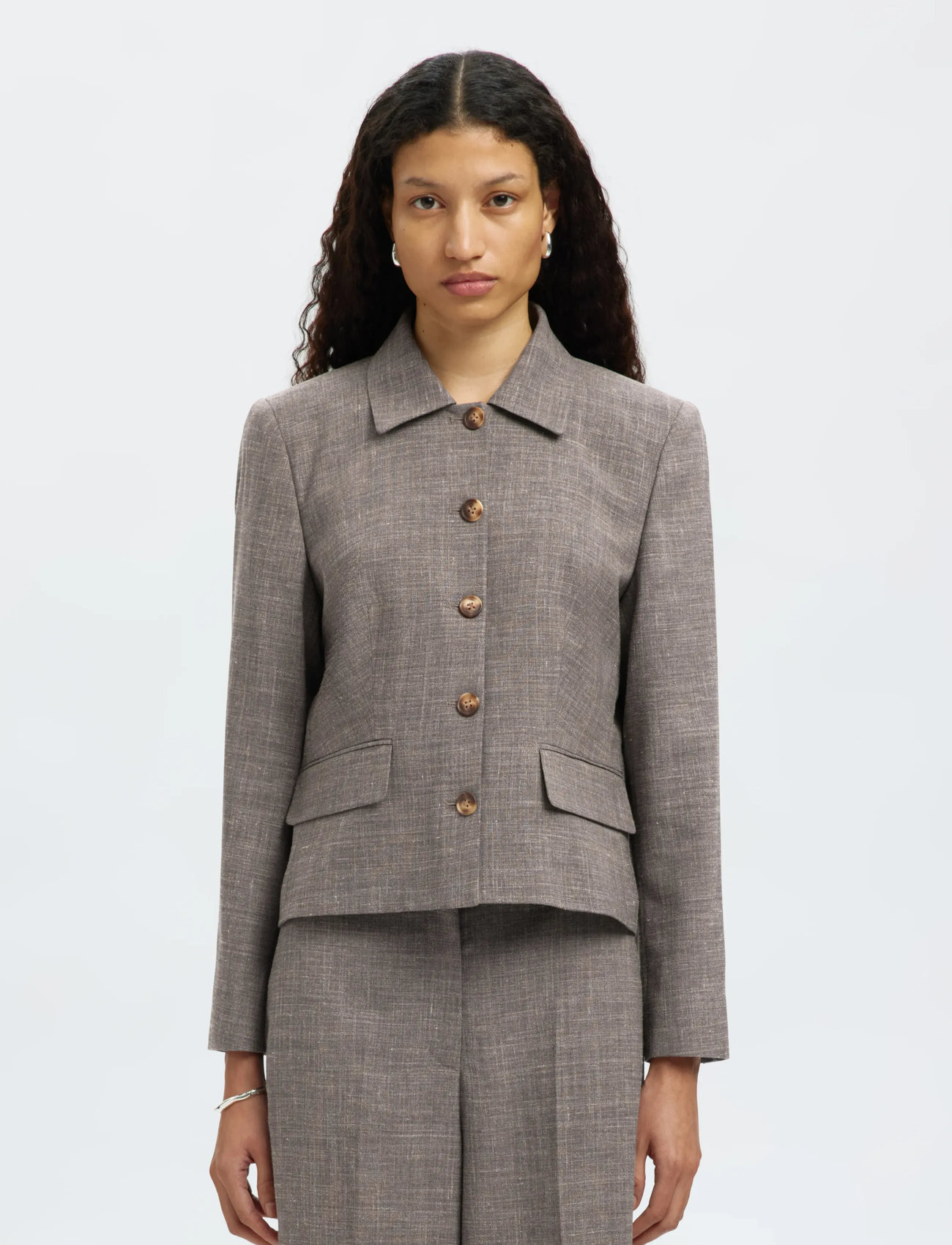Selected Slfrae Sun Blazer, 36, Grey, Blazere > Enkeltradede Blazere, Dame