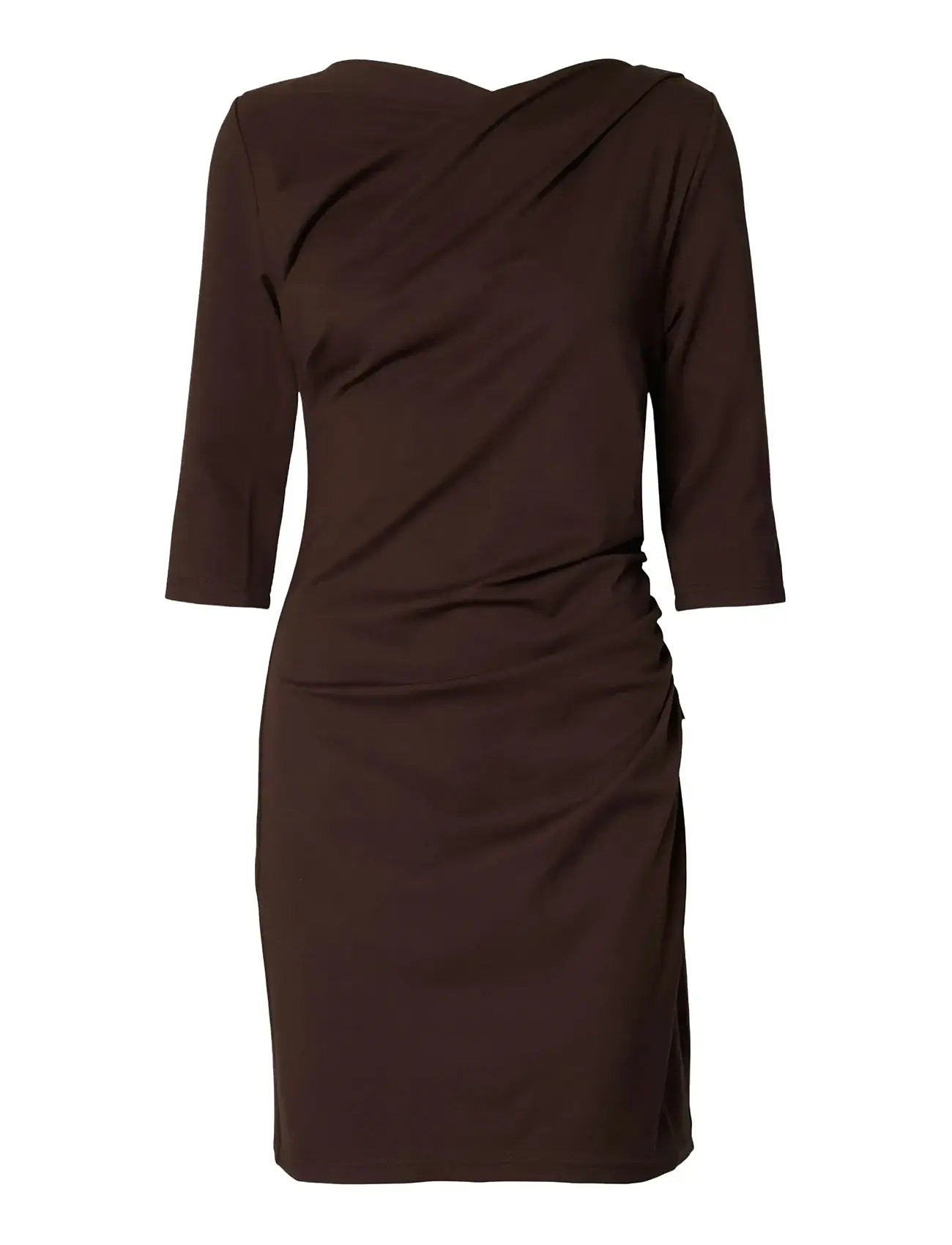 Selected Slfira-Carolina 3/4 Short Dress, XL, Brown, Kjoler > Kort Kjole, Dame