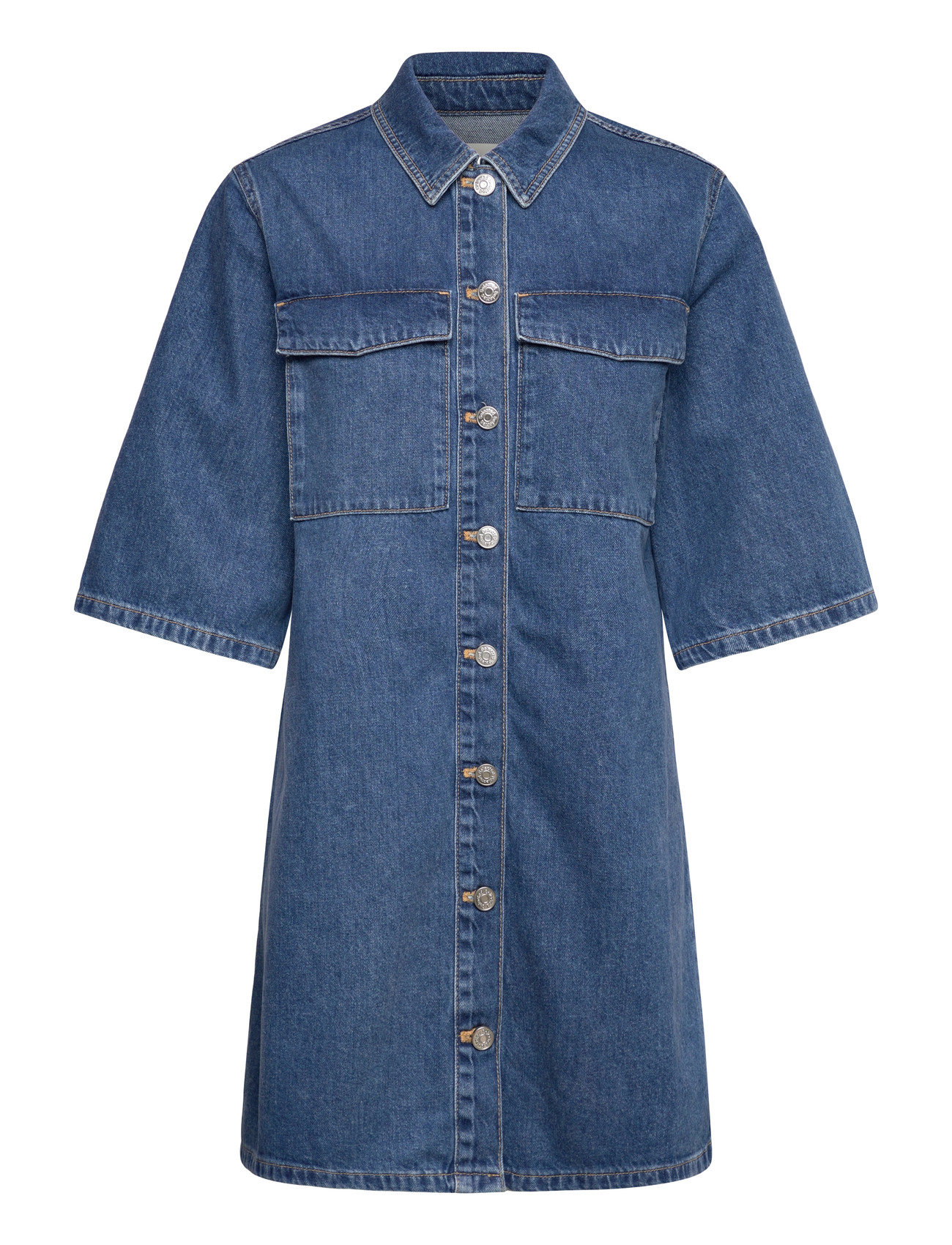 Selected Slfagathe Short Denim Dress, 42, Blue, Kjoler > Kort Kjole, Dame