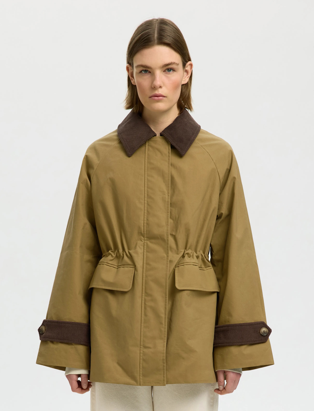 Selected Slfwilma Waxed Clair Jacket Noos, 42, Brown, Jakker > Utility-Jakker, Dame