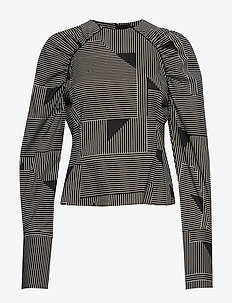 SELECTED FEMME Slffiola LS AOP-Maglietta Noos Camicia, Nero, 40 Donna