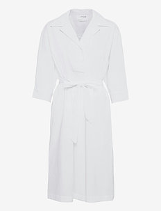 SLFAMBER 3/4 SHIRT DRESS W - summer dresses - bright white